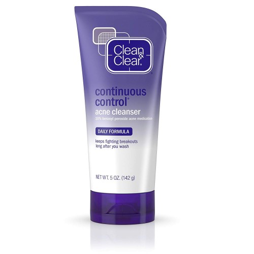 clean & clear continuous control benzoyl peroxide acne face wash
