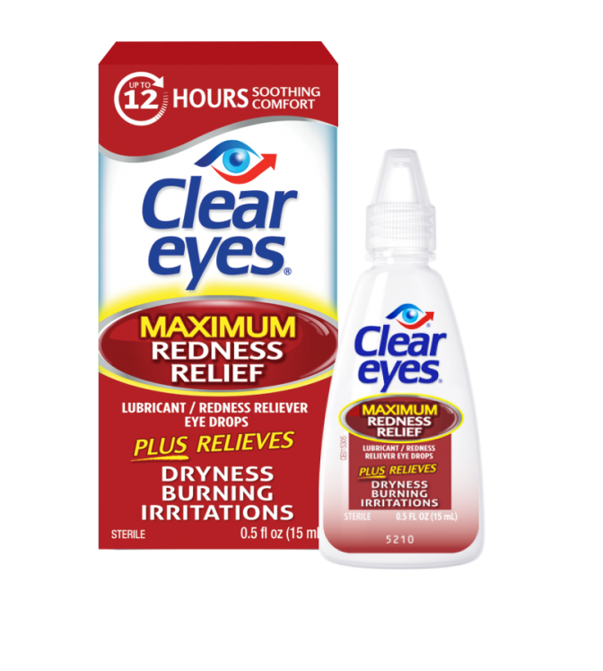 Clear Eyes Redness Relief Maximum Eye Drops 0.5 Oz, Eye & Contacts Care