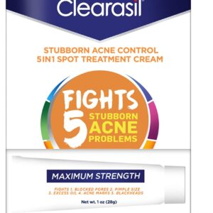 Clearasil Stubborn Acne Control 5 in 1 Spot Treatment Cream, 1 oz