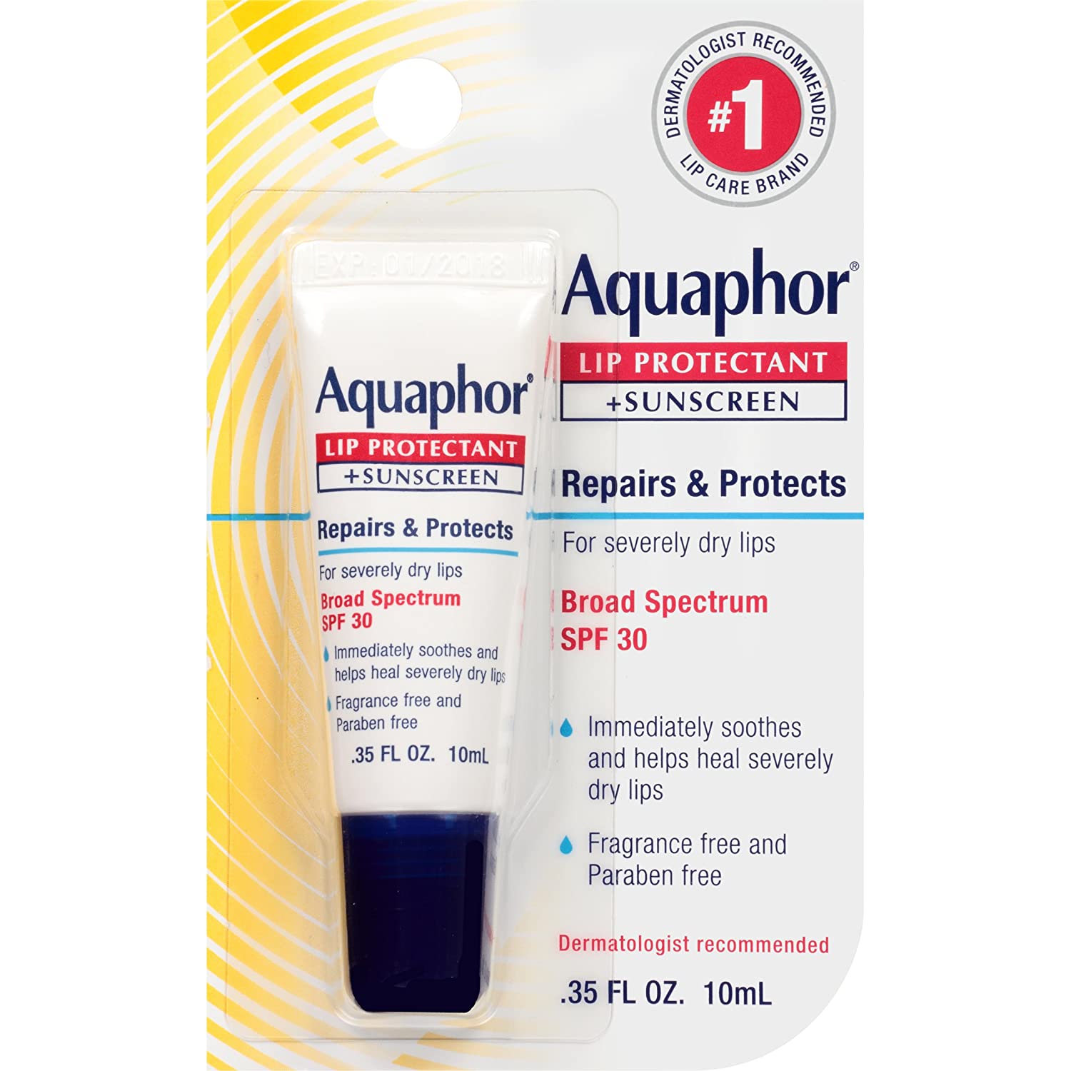 Aquaphor Lip Repair Lip Balm with Sunscreen, Lip Protectant spf 30