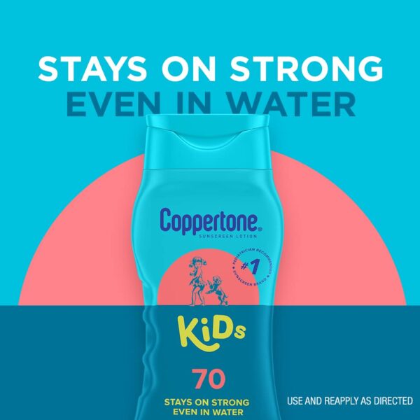 Coppertone Kids Sunscreen Lotion, SPF 70 Sunscreen for Kids, Water Resistant Sunscreen Lotion
