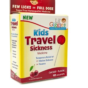 Lil' Giggles Kid's Medicated natural Travel Sickness Lollipops